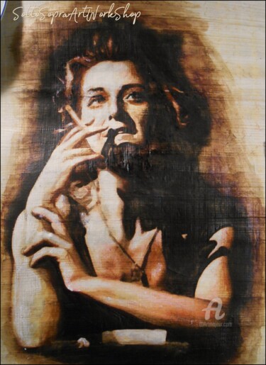 Картина под названием "Barbara-Chi parte v…" - Thalita Tonon (SottoSopra), Подлинное произведение искусства, Акварель
