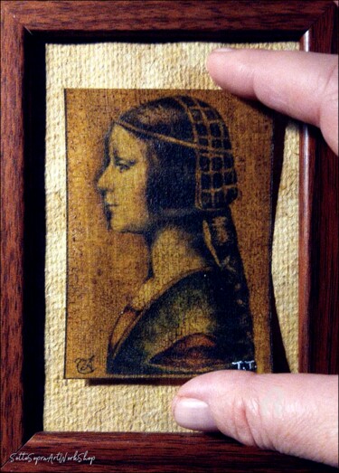 Impressões e gravuras intitulada "Bianca Sforza ACEO…" por Thalita Tonon (SottoSopra), Obras de arte originais, Impressão di…