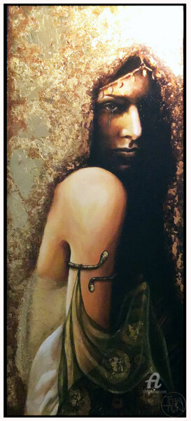 Painting titled "Salomè - Prendi la…" by Thalita Tonon (SottoSopra), Original Artwork, Acrylic Mounted on Wood Panel