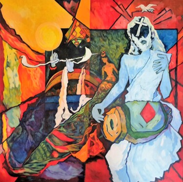 Malerei mit dem Titel "HARFEST" von Thampoo Jacob, Original-Kunstwerk, Acryl