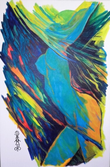 Картина под названием "DANCING IN THE DARK" - Thampoo Jacob, Подлинное произведение искусства, Акрил