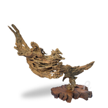 Sculpture titled ""Ancient Resilience…" by Thang Vu, Original Artwork, Wood