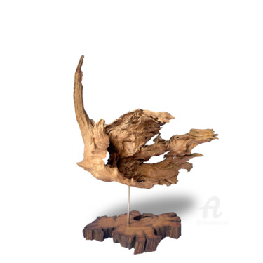 Скульптура под названием "HARMONY Angelfish D…" - Thang Vu, Подлинное произведение искусства, Дерево