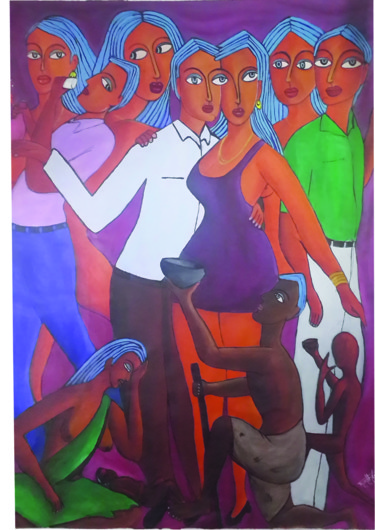 Painting titled "group.jpg" by Dileep Kumar, Original Artwork, Acrylic