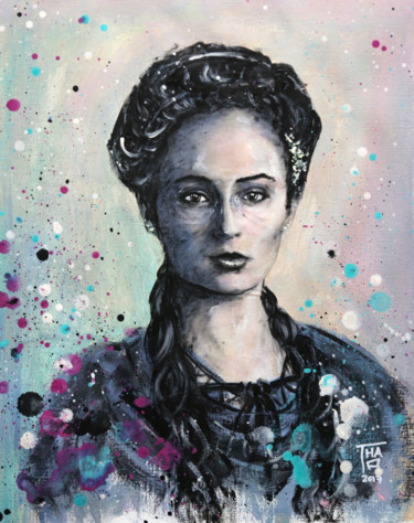 Peinture intitulée "Sansa Stark" par Thao, Œuvre d'art originale, Acrylique