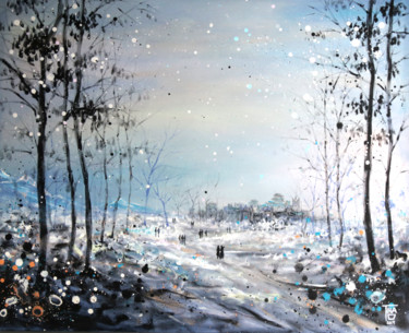 Peinture intitulée "Winterfell" par Thao, Œuvre d'art originale, Acrylique
