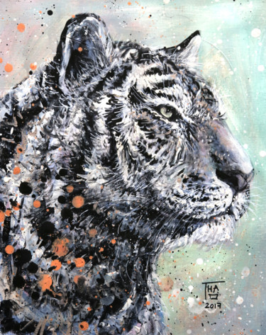 Peinture intitulée "Tiger" par Thao, Œuvre d'art originale