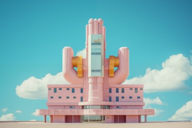 Digital Arts titled "Pink Facade F" by Thapsus, Original Artwork, AI generated image