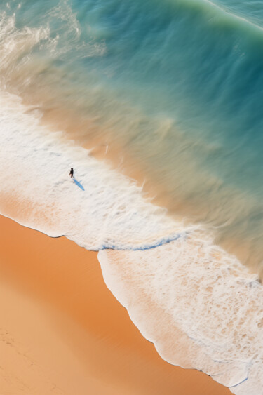 Digitale Kunst mit dem Titel "The Beach 07" von Thapsus, Original-Kunstwerk, KI-generiertes Bild