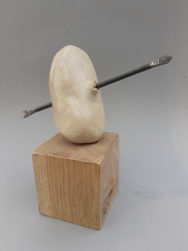 Sculptuur getiteld "Mauvaise trajectoir…" door Jean-Pierre Thaurenne, Origineel Kunstwerk, Steen
