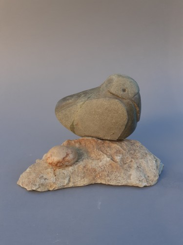 Скульптура под названием "Oiseau de mer et so…" - Jean-Pierre Thaurenne, Подлинное произведение искусства, Камень