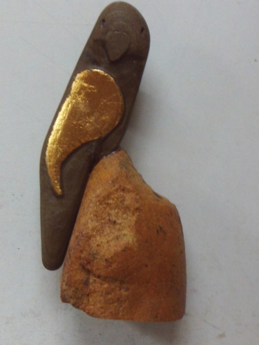 Escultura intitulada "Perruche" por Jean-Pierre Thaurenne, Obras de arte originais, Pedra