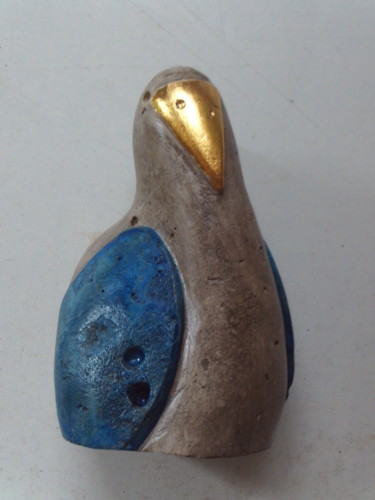 Sculpture intitulée "Oiseau gris aux ail…" par Jean-Pierre Thaurenne, Œuvre d'art originale, Pierre