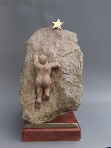 Sculpture intitulée "Fouille au fond d'u…" par Jean-Pierre Thaurenne, Œuvre d'art originale, Pierre