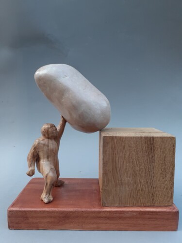 "Equilibre" başlıklı Heykel Jean-Pierre Thaurenne tarafından, Orijinal sanat, Ahşap