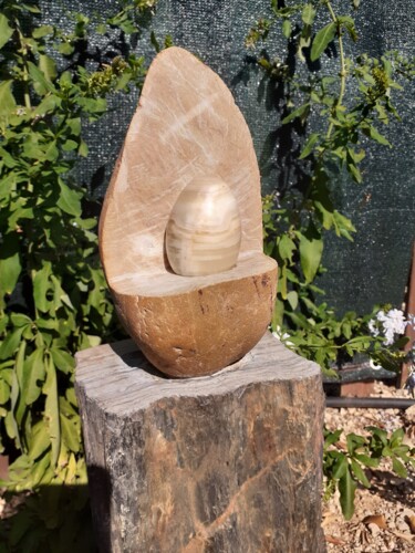 Скульптура под названием "Galet à l'œuf" - Jean-Pierre Thaurenne, Подлинное произведение искусства, Камень