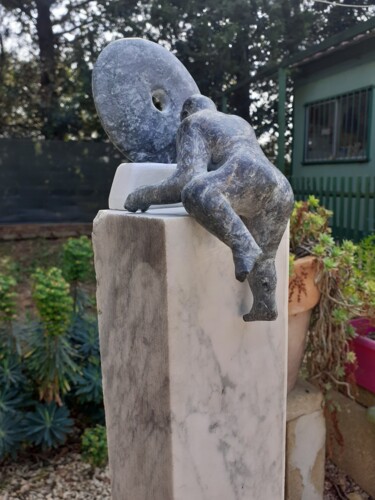 Sculpture titled "Disque Bi" by Jean-Pierre Thaurenne, Original Artwork, Stone