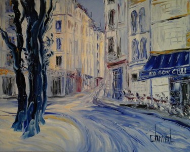 Painting titled "AU BON CRU (bleu)" by Thierry Chanal, Original Artwork