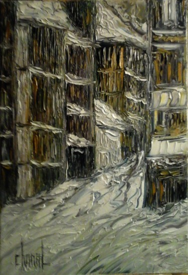 Painting titled "VIEUX LYON SOUS LA…" by Thierry Chanal, Original Artwork, Oil