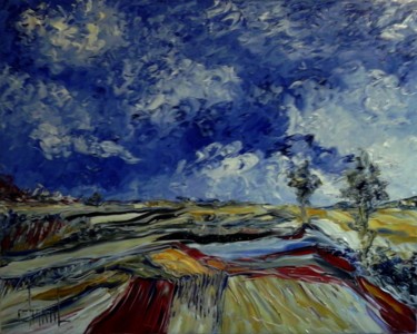 Schilderij getiteld "LES CHAMPS" door Thierry Chanal, Origineel Kunstwerk, Olie