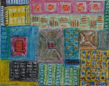 Schilderij getiteld "Sentiment visuel 4" door Grate, Origineel Kunstwerk, Pastel