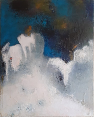Peinture intitulée "A chaque vague, une…" par Thérèse Bosc, Œuvre d'art originale, Huile
