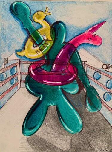 Schilderij getiteld "Toy son “Flurry”" door The God Of Love (Seksikoza), Origineel Kunstwerk, Marker