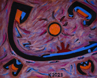 Malerei mit dem Titel "Bullseye" von The Hammer, Original-Kunstwerk, Öl