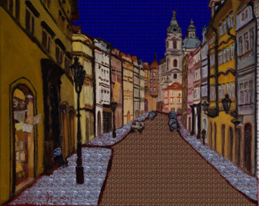 Digitale Kunst mit dem Titel "Street View Of Prag…" von The Hammer, Original-Kunstwerk, 2D digitale Arbeit