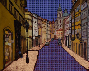 Arte digital titulada "Street View Of Prag…" por The Hammer, Obra de arte original, Trabajo Digital 2D
