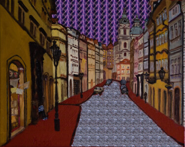 Digitale Kunst mit dem Titel "Street View Of Prag…" von The Hammer, Original-Kunstwerk, 2D digitale Arbeit