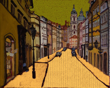 Arts numériques intitulée "Street View Of Prag…" par The Hammer, Œuvre d'art originale, Travail numérique 2D