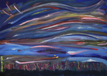 Pintura intitulada "Sunset Sky 1" por The Hammer, Obras de arte originais, Óleo