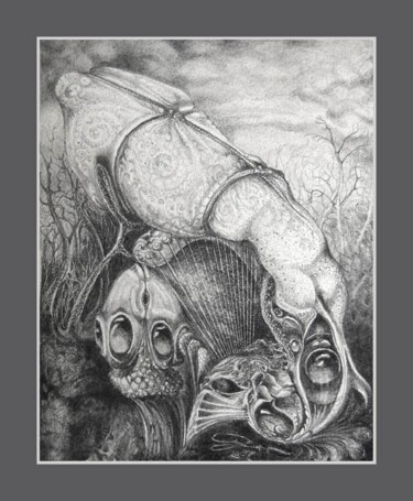 Drawing titled "Ctulhu Seedpods" by The Mystic Otto Rapp, Original Artwork, Other