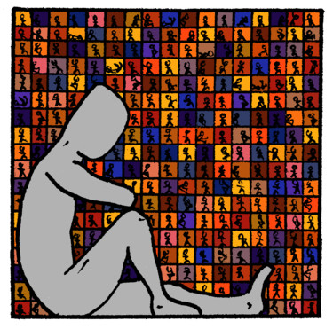 Arts numériques intitulée "Assis devant les en…" par Baptiste Peru (The Old Man), Œuvre d'art originale, Travail numérique 2D