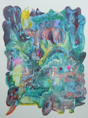 Peinture intitulée "nuit bleue" par Thea, Œuvre d'art originale