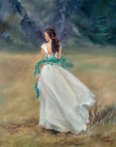 Painting titled "Bride" by Theaart, Original Artwork