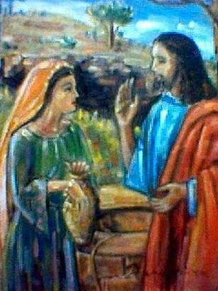 Painting titled "JESUS & SAMARITAN W…" by Utoro Bodriana, Original Artwork