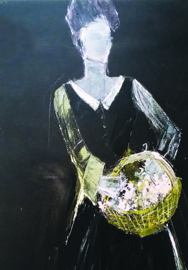 Schilderij getiteld "black-widow-" door Mina Balali, Origineel Kunstwerk, Acryl
