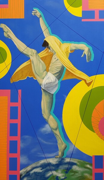 Картина под названием "On Top of the World" - Theartistrobert, Подлинное произведение искусства, Масло Установлен на Деревян…