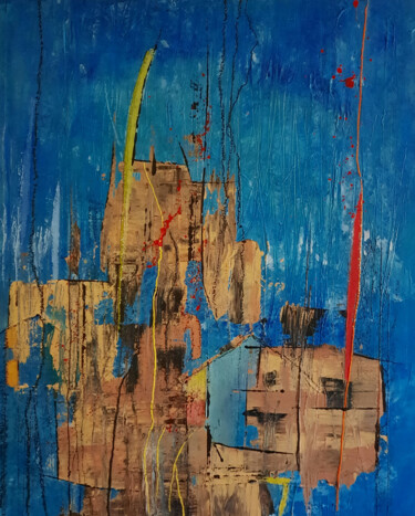 Painting titled "Cabanes" by Thierry Buisson (Theb), Original Artwork, Acrylic