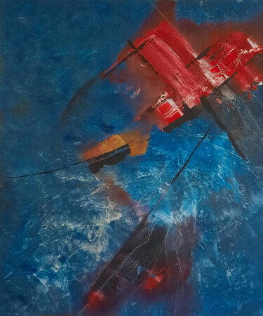 Painting titled "Bateau Englouti Par…" by Thierry Buisson (Theb), Original Artwork, Acrylic