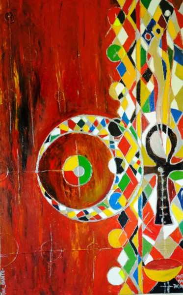 Malerei mit dem Titel "MYSTIC MASSAII" von The_bantu, Original-Kunstwerk, Öl