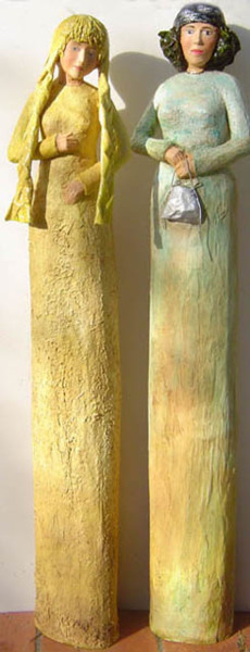 Sculpture intitulée "femmes totem" par Thérèse Brandeau, Œuvre d'art originale, Papier