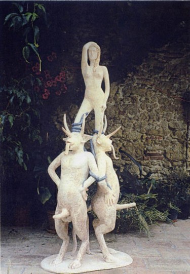 Sculpture intitulée "satyres" par Thérèse Brandeau, Œuvre d'art originale, Papier