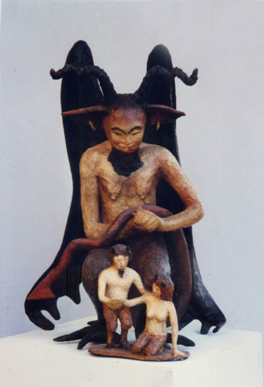Sculpture intitulée "diable" par Thérèse Brandeau, Œuvre d'art originale, Papier