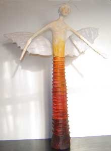 Sculpture intitulée "ange libellule 1" par Thérèse Brandeau, Œuvre d'art originale, Papier