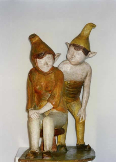 Sculpture titled "lutins" by Thérèse Brandeau, Original Artwork