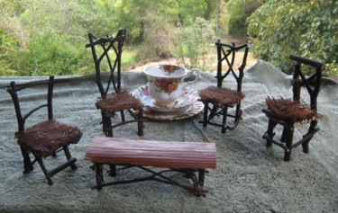 Artcraft titled "Faery chair set" by Gifts From The House Of Whimsy, Original Artwork