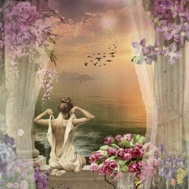 Digital Arts titled "Summer Day" by Aileen Collins (The Java Girl Collection), Original Artwork, Collages